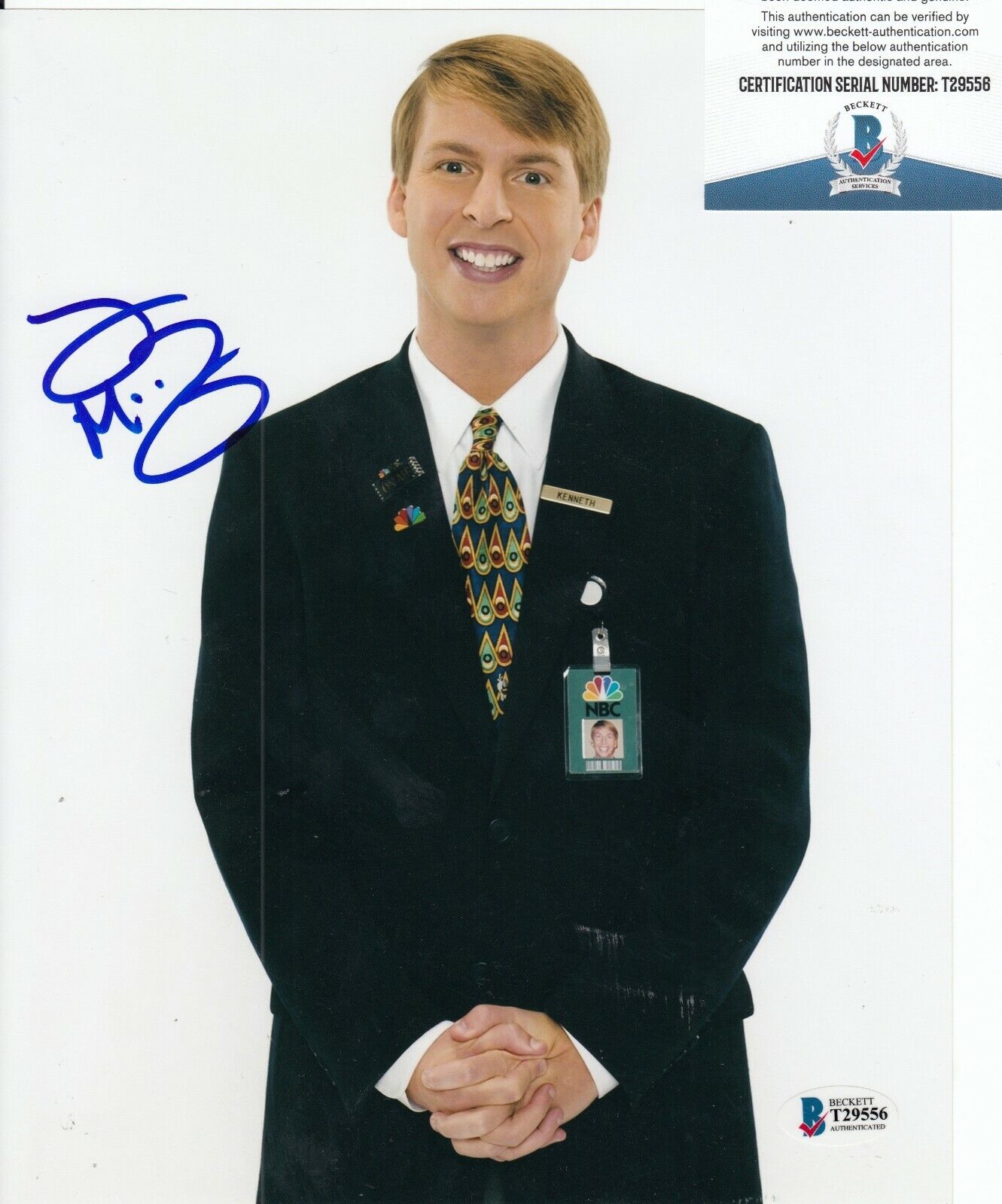 JACK MCBRAYER signed (30 ROCK) Kenneth Parcell 8X10 Photo Poster painting BECKETT BAS T295556