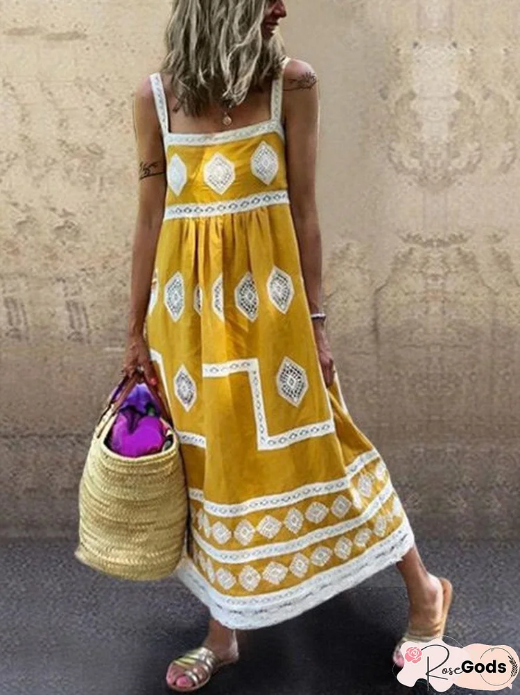 Bohemian Loose Casual Plus Size Sleeveless Dress
