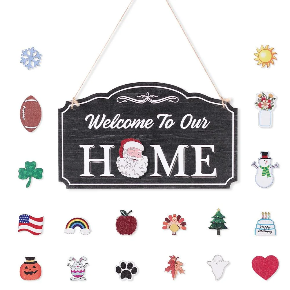 Welcome To Our HOME - Interchangeable Wooden Sign