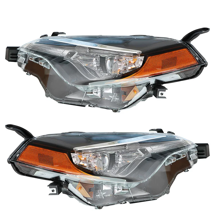 Silscvtt Headlights Assembly Driver and Passenger Side Compatible Replacement for 2017-2019 Toyota Corolla CE/L/LE/LE ECO OE Style