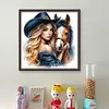 Girl With Horse-11CT Stamped Cross Stitch 40*40cm/15.75*15.75in tapestrymarket