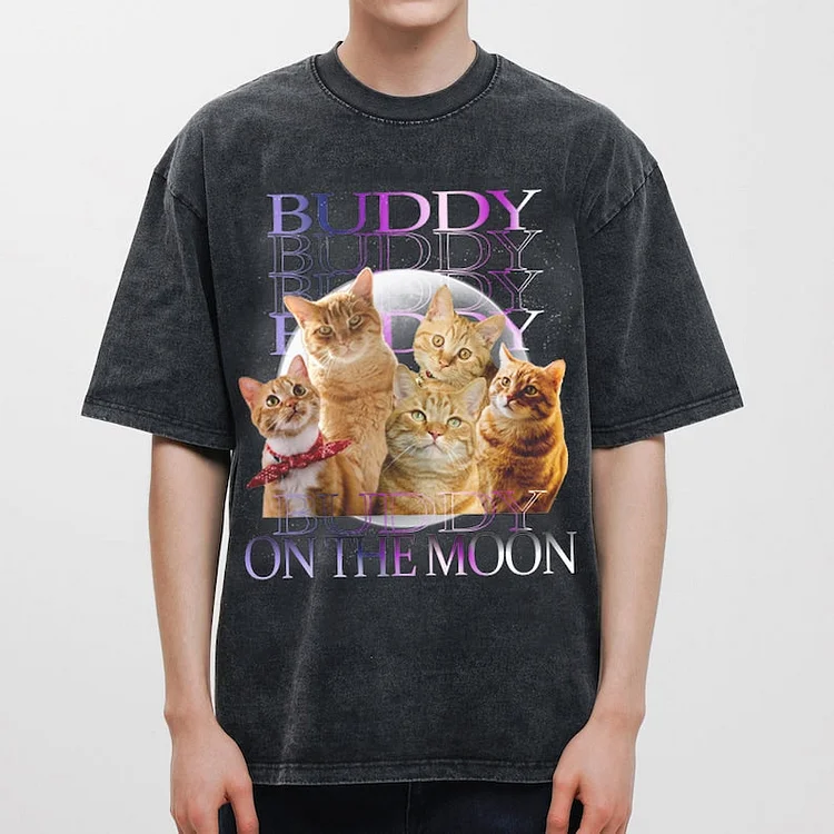 Pet On The Moon Custom Bootleg Rap Pet Photo Printing T Shirt, Vintage 90s T-shirt Sweatshirt Hoodie