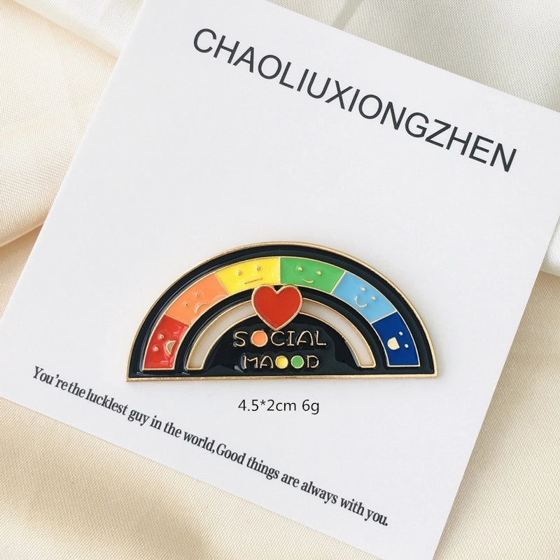 Mood Conversion Brooch Personality Slidable Social Power Expression Metal Badge Women’s Jewelry Accessories Pin