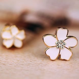 YOY-Korea Style Flower Shape Enamel Clip on Earrings