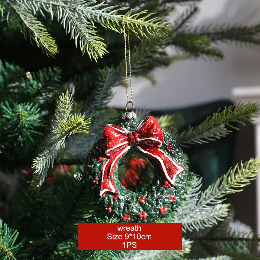 Christmas plastic painted three-dimensional pattern pendant holiday ornaments