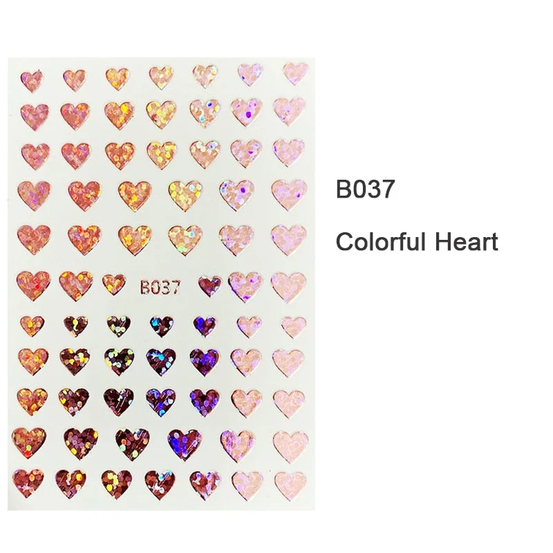 Valentines Manicure Love Letter Flower 3D Nail Art Stickers For Nails Inscriptions Nail Art Decoration Transfer Sliders Tips