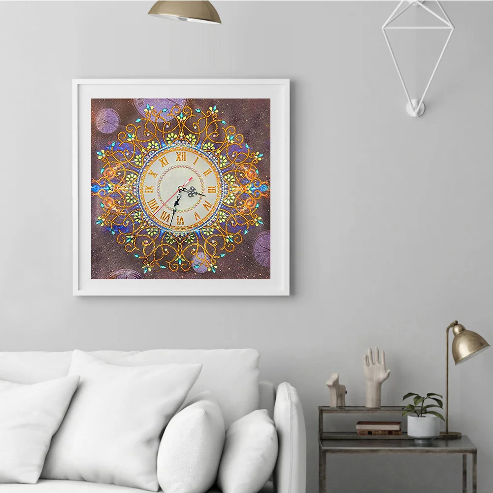 DIY Diamond Clock Drawing Resin Handmade Special Shaped Painting Wall Craft