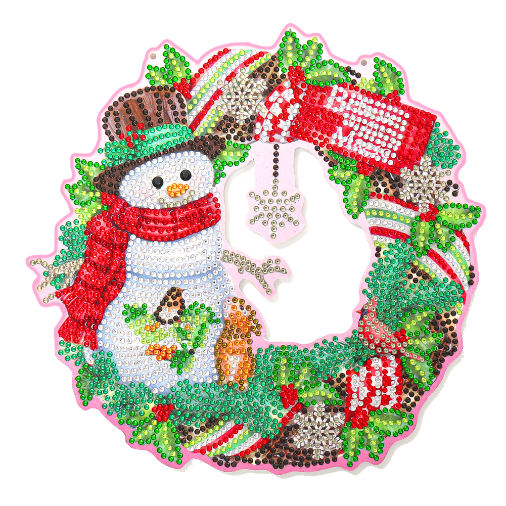 

Snowman Wreath - 5D DIY Craft Pendant - 23*23CM, 501 Original