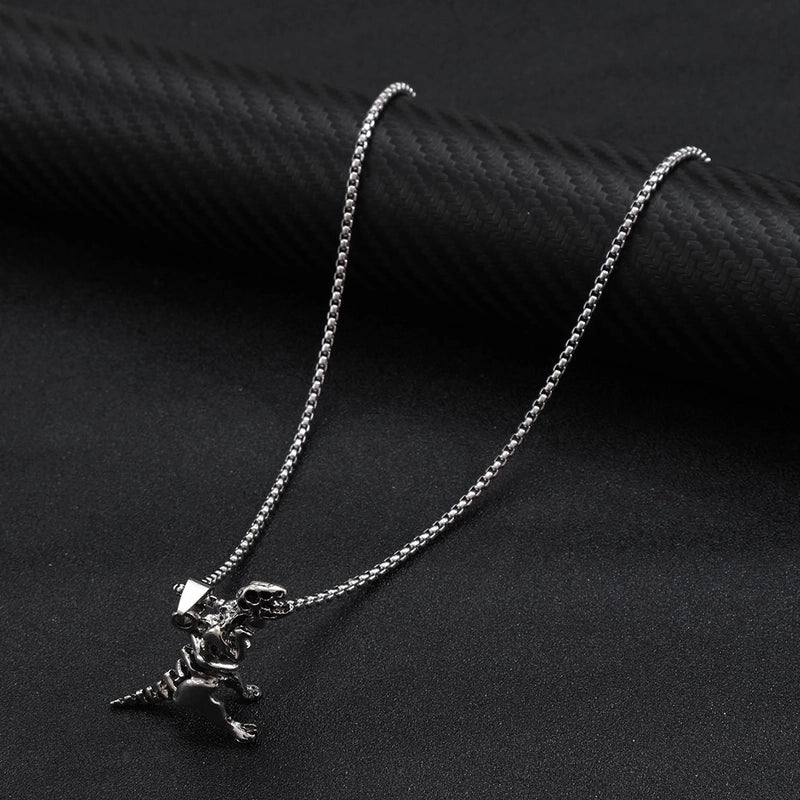 Hip-Hop Punk Cross Tree Skull Stainless Steel Alloy Plating Pendant Necklace