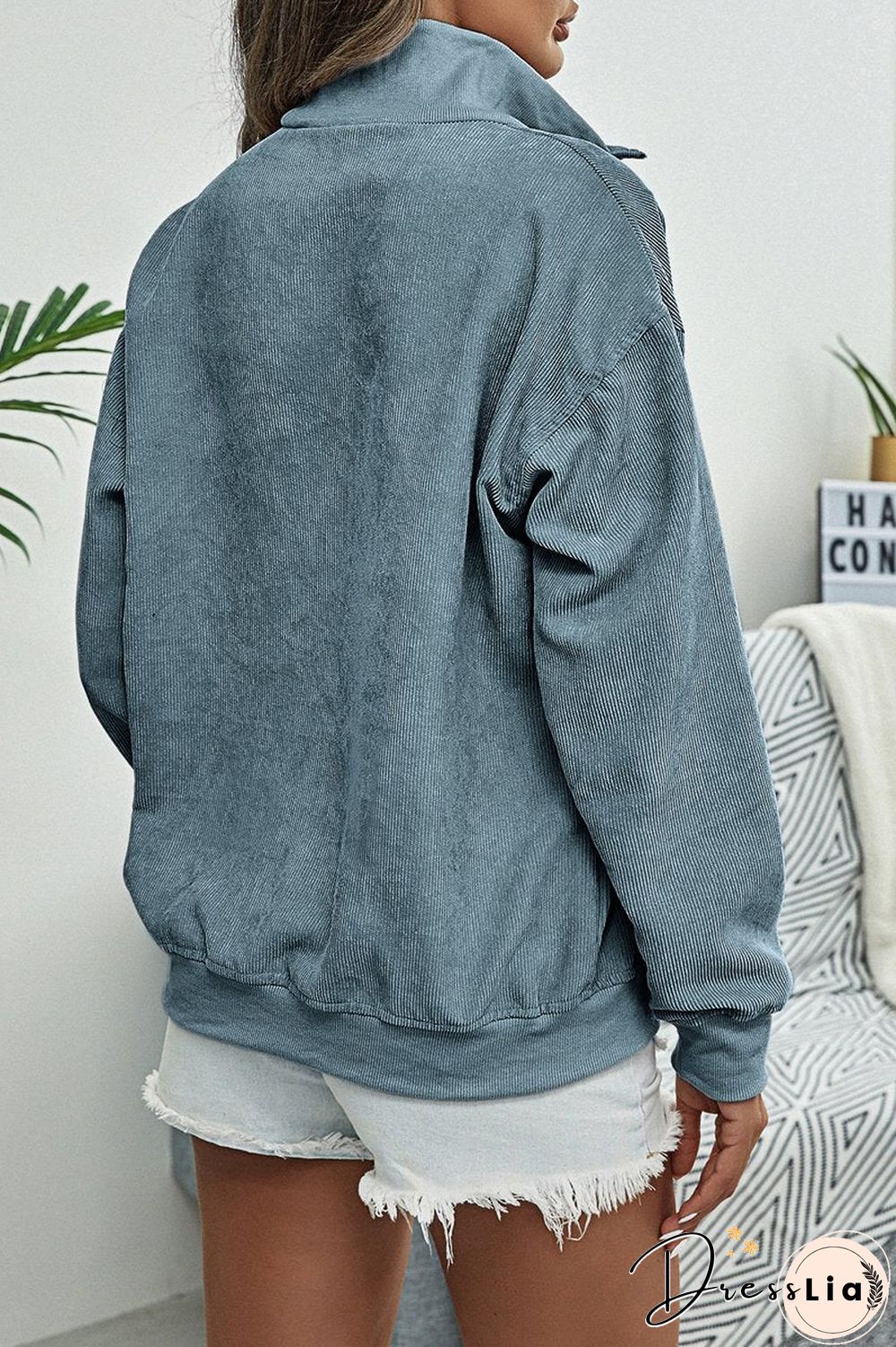 Corduroy Long Sleeve Casual Sweatshirt