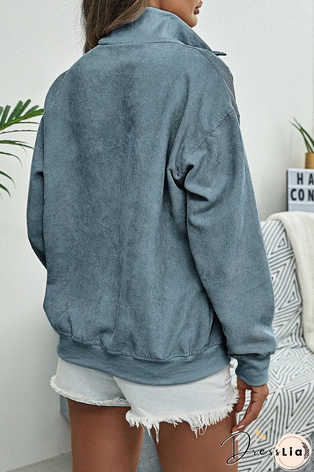 Corduroy Long Sleeve Casual Sweatshirt