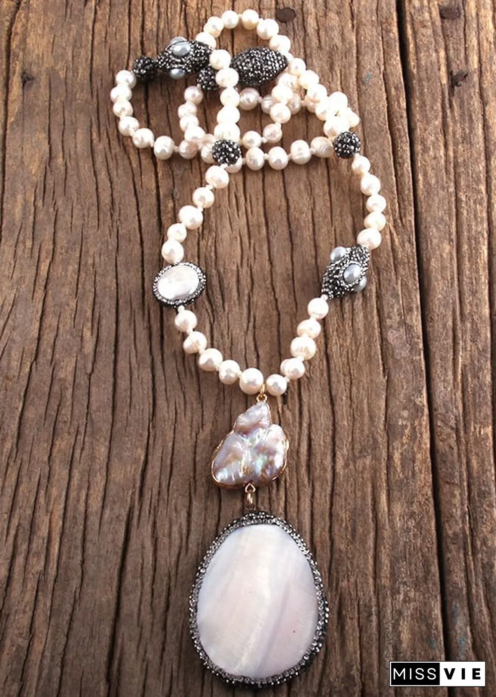 Boho Necklace, RH Precious Silver Peal