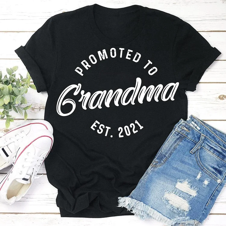 promoted to Grandma T-shirt Tee -03265-Annaletters