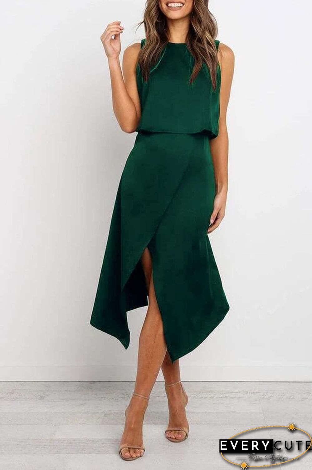 Sexy Casual Sleeveless Slit Dress