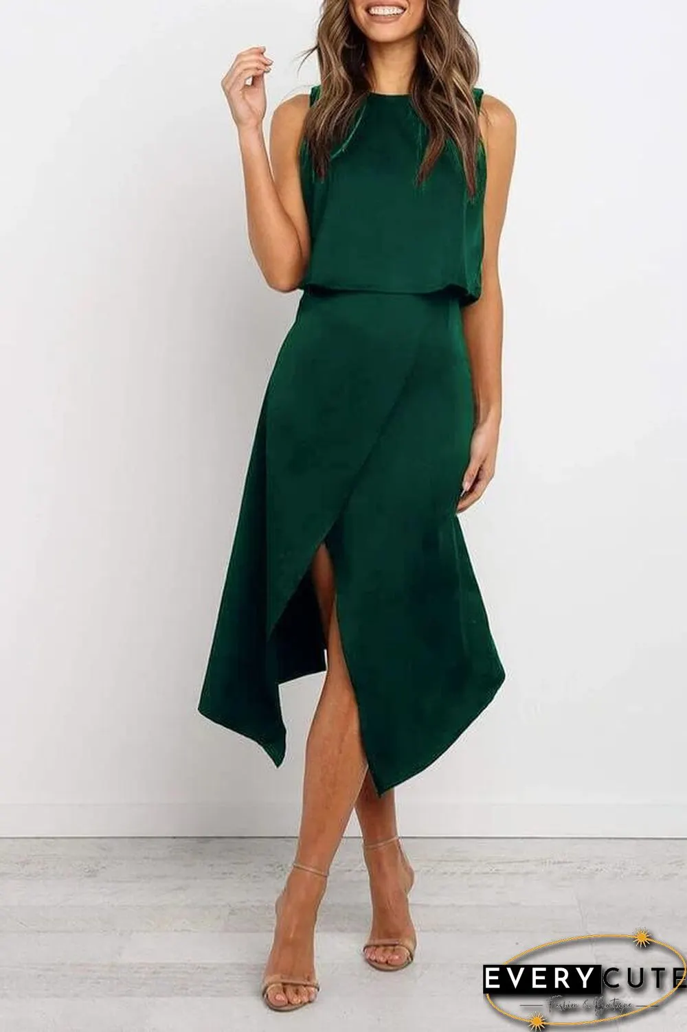 Sexy Casual Sleeveless Slit Dress