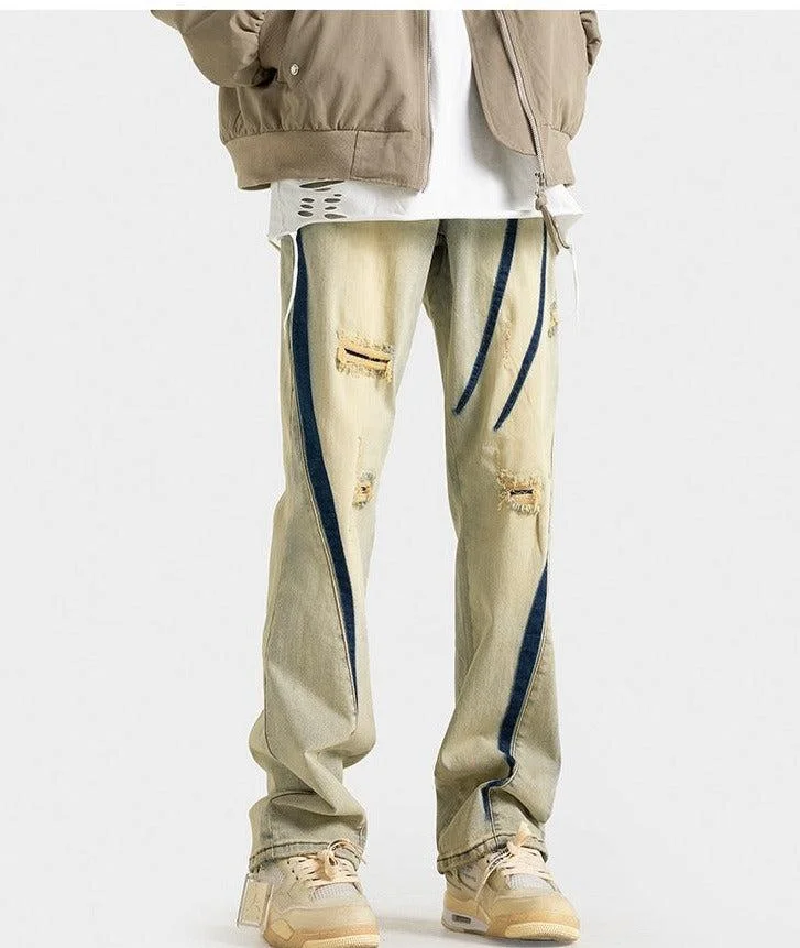 Aonga Yellow Mud Dyed Hole Pants