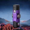 Double arc Lighter Metal Body Windproof Lighter -Type-C -Rechargeable Flameless Lighter Rotating Decompression Fingertip Alloy Gyro Lighter
