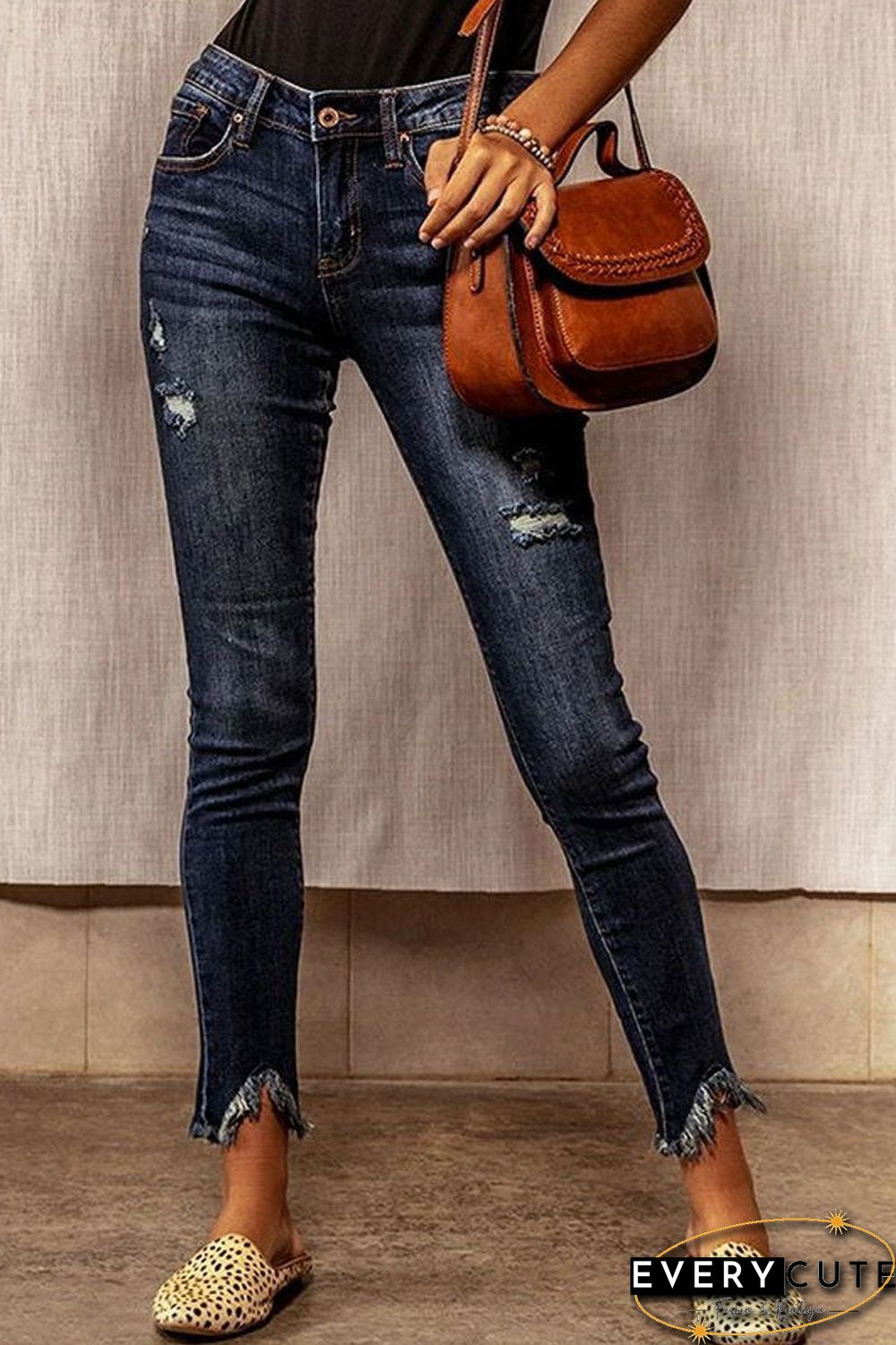 Denim Ripped Skinny Pants