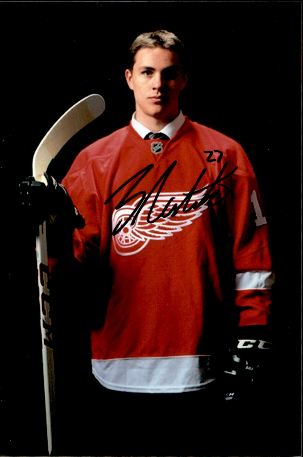 Zach Nastasiuk SIGNED 4x6 Photo Poster painting DETROIT RED WINGS #3