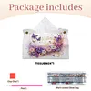 Floral Butterfly DIY PULeather Diamond Painting Tissue Box for Adults Beginners Large Size Diamond Art Paper Storage Holder for Living Room Bedroom Bathroom Table Decor