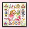 Sleeping Beauty-14CT Stamped Cross Stitch Egyptian Cotton 30*30cm/11.81*11.81in tapestrymarket