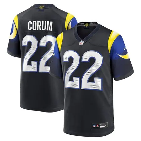 Youth's Los Angeles Rams #22 Blake Corum  Black Rivalries Collection Game Jersey
