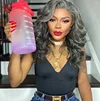 New Salt & Pepper Glueless Nature Beautiful Loose Wave Long Wig