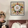 White Flower-Crystal Rhinestone Diamond Painting