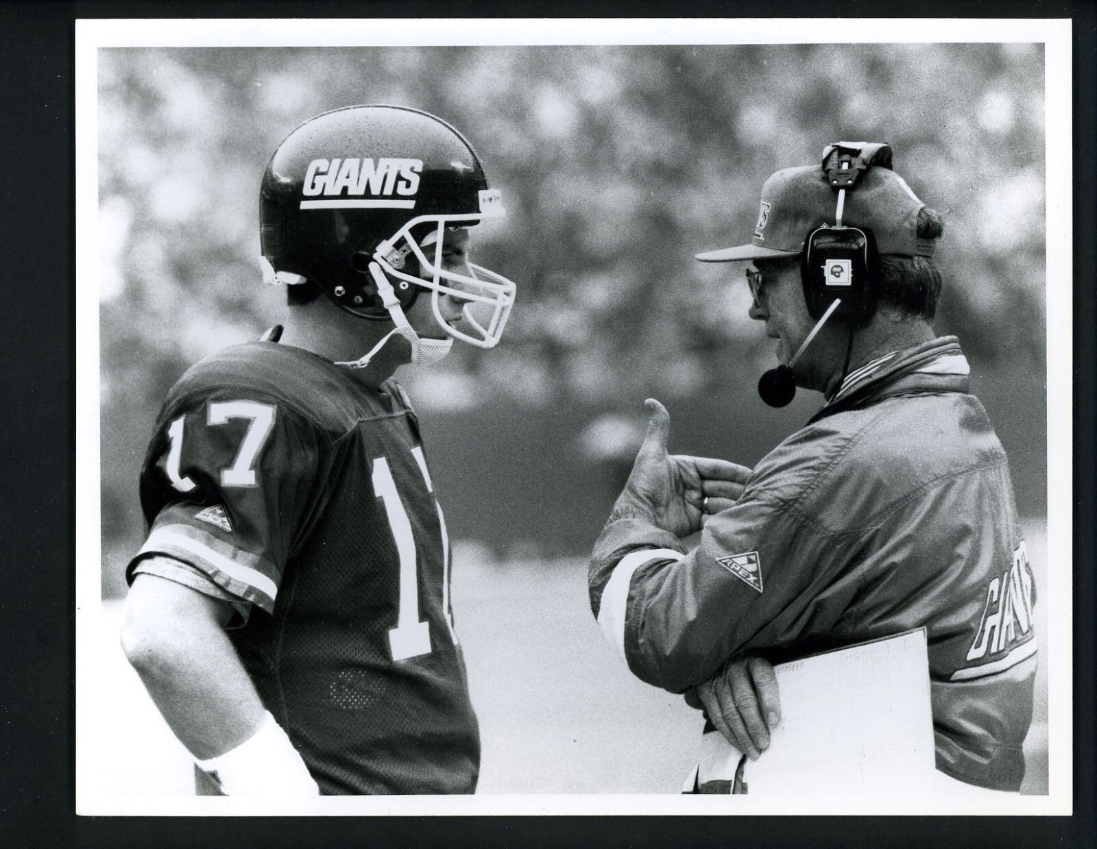 Dave Brown Dan Reeves Oct 1994 Press Original Photo Poster painting by Bob Olen New York Giants