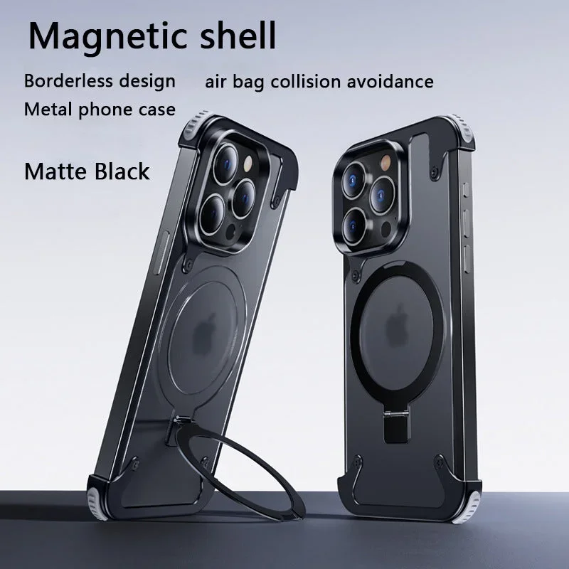 Magnetic Mobile Phone Case Metal Anti-Fall Airbag Protective Case