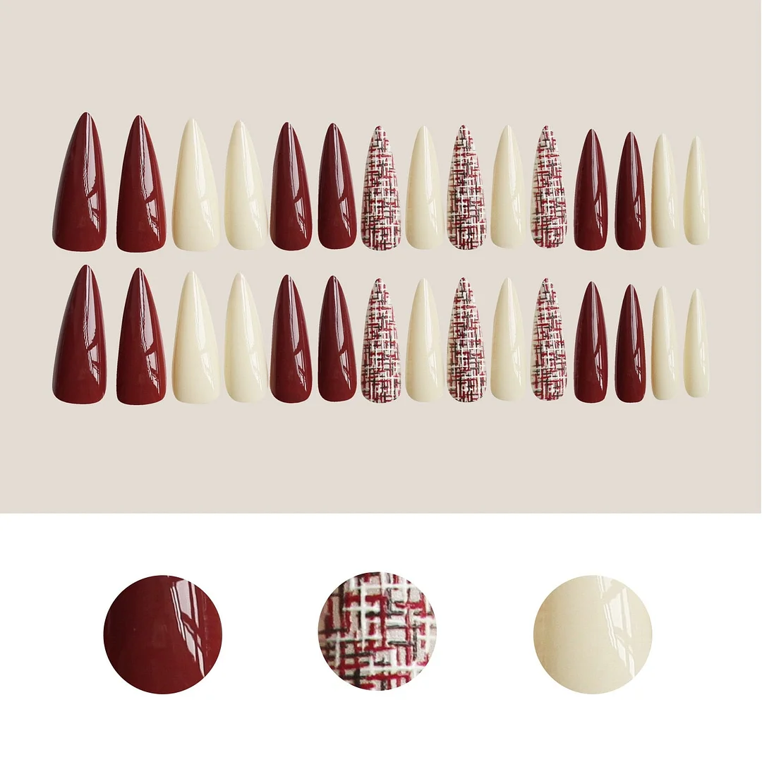 24/30Pcs Pink Leopard Designs False Nails French Long Coffin Artificial Fake Nail Fashion Full Cover Nail Art Tips Press on Nail-Nail Inspo