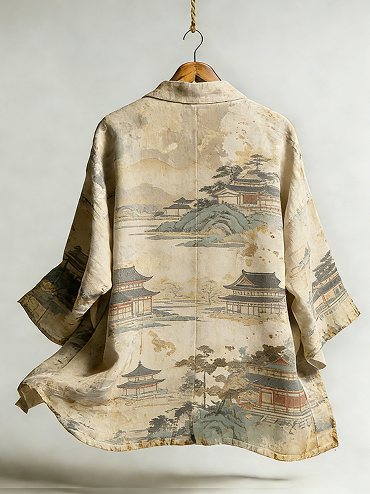 Japanese Art Landscape Elegant Cardigan  artssus