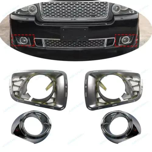 Dronehint 4pcs RH LH Front Fog Driving Light Cover Trim For 2010-12 Land Rover Range Rover (For: Land Rover) Parts