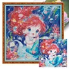 Mermaid Princess-14CT Stamped Cross Stitch Egyptian Cotton 65*65cm/25.59*25.59in(Big Size) tapestrymarket