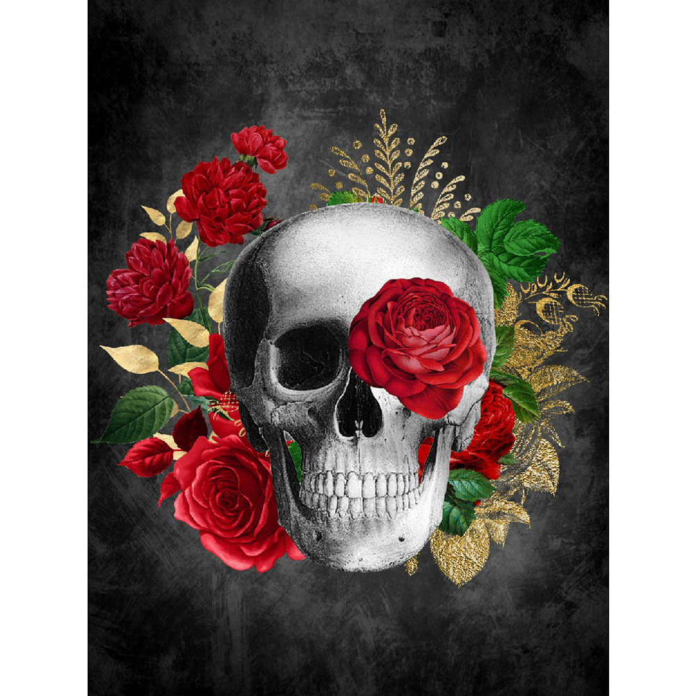 

Skull Flower - Square Drill Diamond Painting - 30*40CM, 501 Original