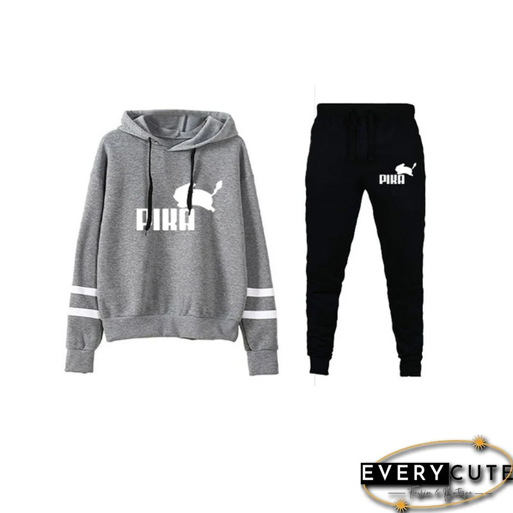 Women Fashion Jogger Tracksuit Two Piece Outfits Ladies Striped Hoodie Sweatshirt And Sweatpant Set Female Jogging Hoodies Suit