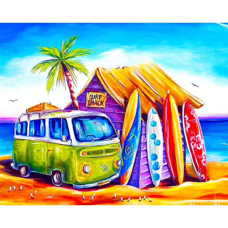 Seaside Bus  | Full Square Diamond Painting Kits
