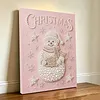 Christmas Snowman 5D DIY Round Special Shaped Pearl Partial Drill Diamonds Dots Gem Art Kits with Wooden Frame Diamond Dots Paintings 30x40cm Diamonds Paintings Gem Art for Adults Beginners Home Decor