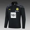 2023/2024 Dortmund Half-Pull Training Suit Black Football Shirt 1:1 Thai Quality Set love fball
