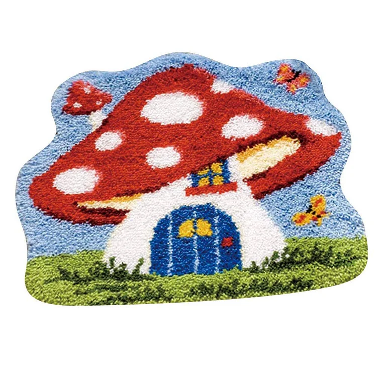 Red Mushroom Latch Hook Rug by Innovative Designs