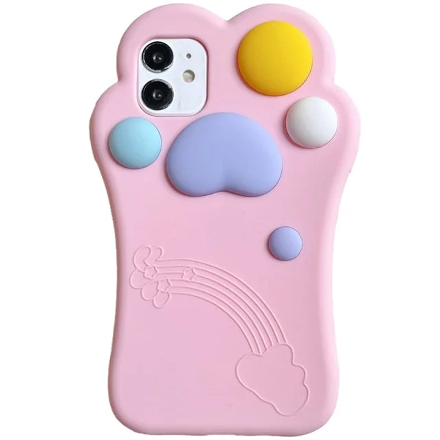 Cute Cat Paw Claw Push Pop It Bubble iPhone Case BE665