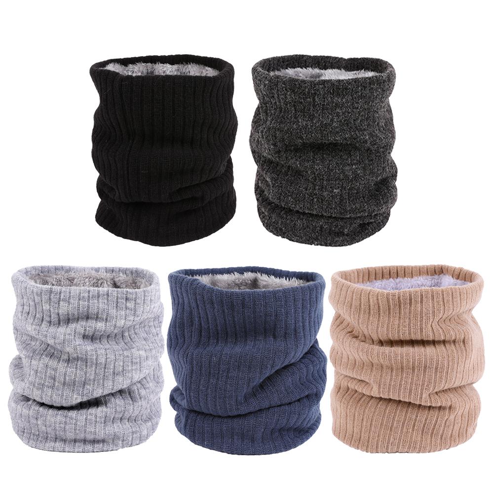 

Winter Thickened Velvet Knitted Collar Scarf Double layer Neck Warmer Snood, Dark grey, 501 Original