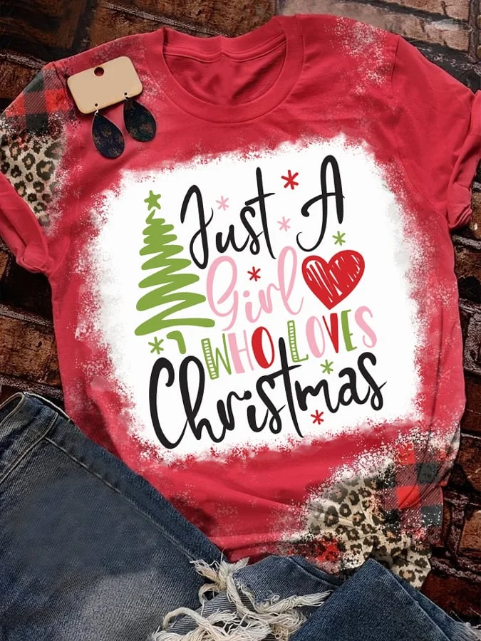 Women's Just A Girl Who Loves Christmas T-Shirt