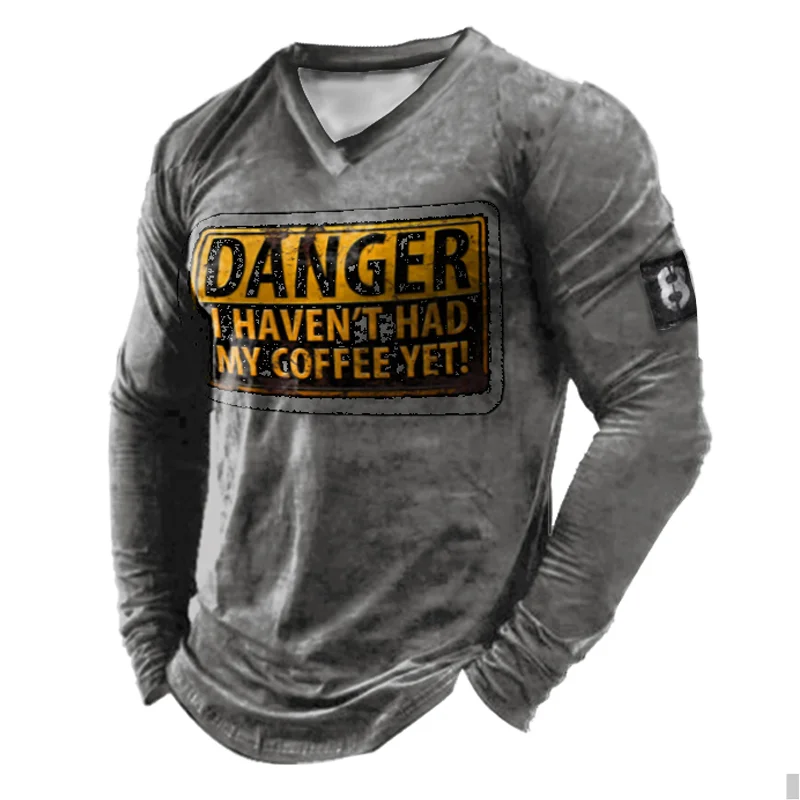 DANGER, I Haven't Had My Coffee Yet! Vintage Long Sleeve T-shirt / [viawink] /