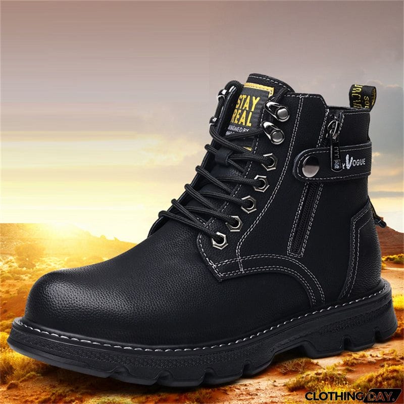 Men's Cotton High Top Cashmere Fleece Martin Boots