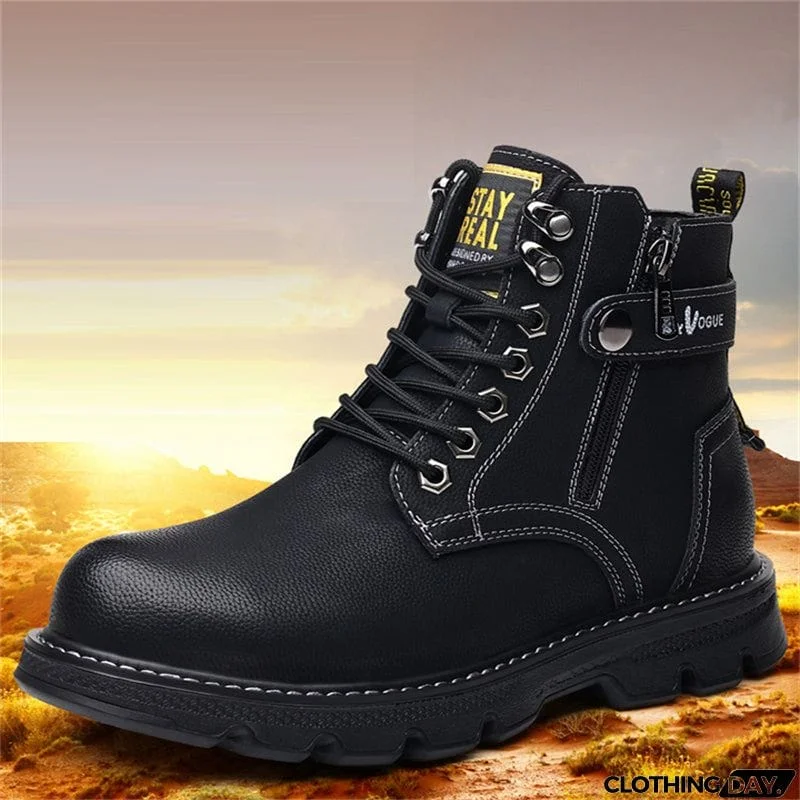 Men's Cotton High Top Cashmere Fleece Martin Boots