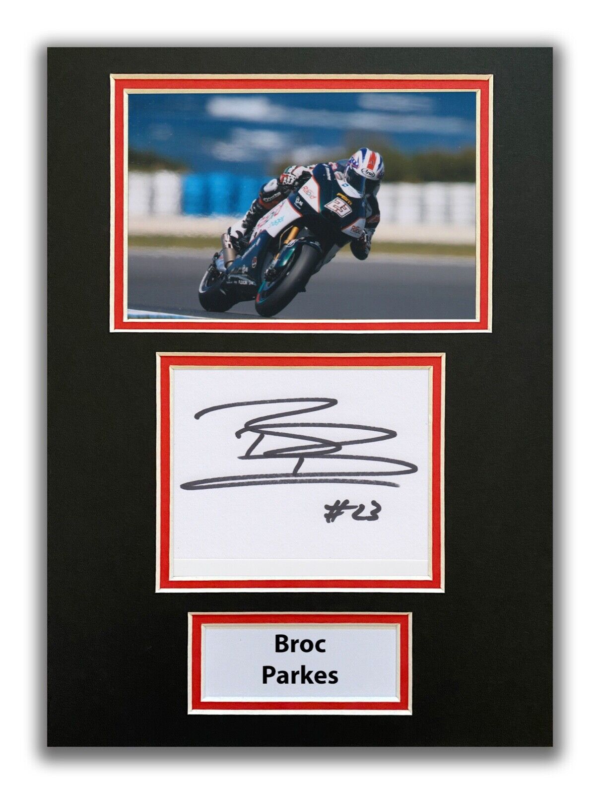 BROC PARKES HAND SIGNED A4 MOUNTED Photo Poster painting DISPLAY - MOTOGP - AUTOGRAPH 1.