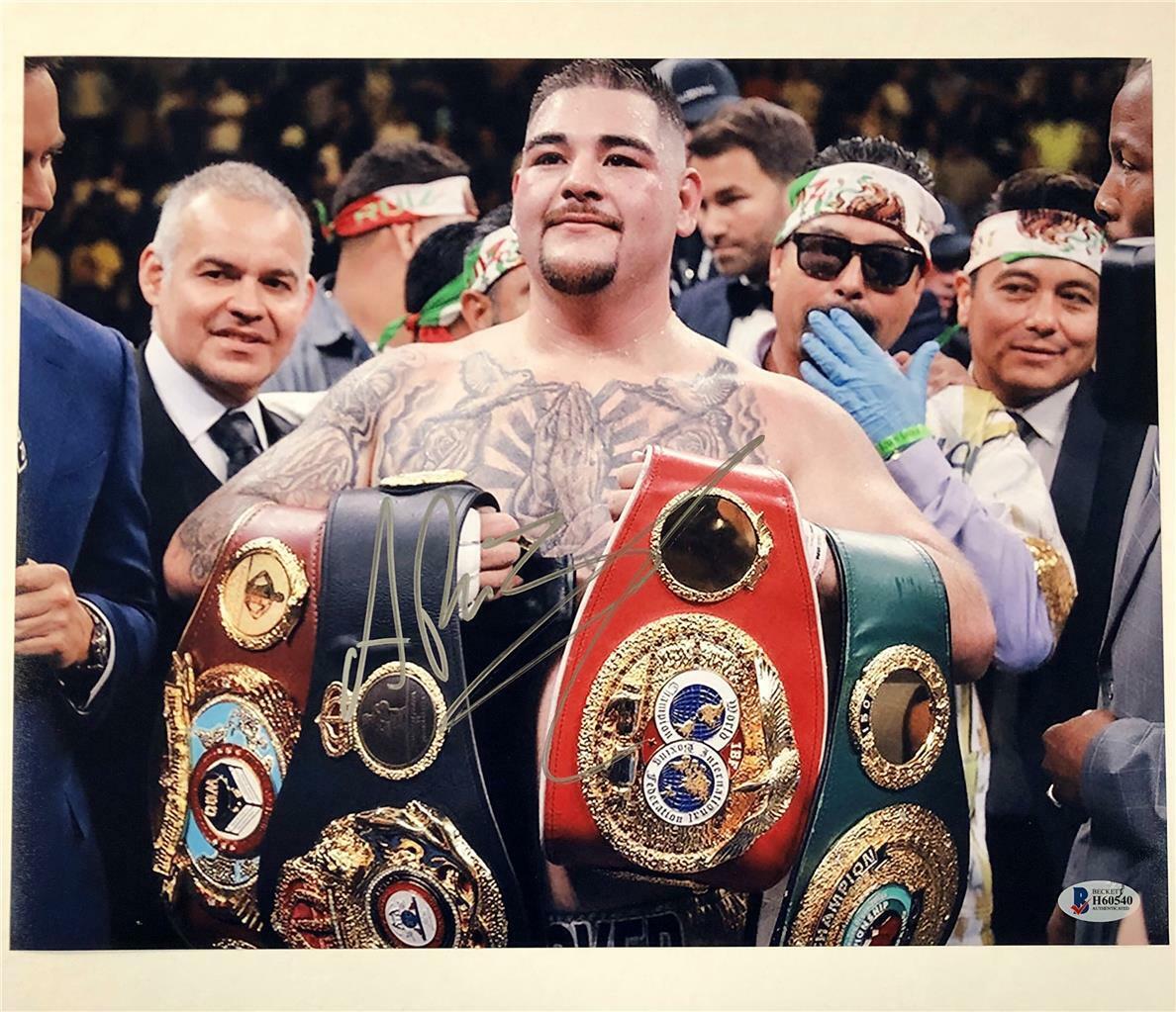 ANDY RUIZ JR Autograph Signed 11x14 Photo Poster painting vs. Anthony Joshua L ~ Beckett BAS COA