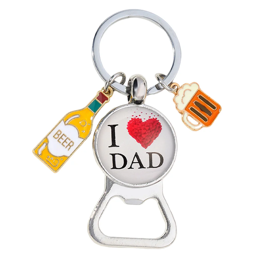 Beer Festival Zinc Alloy Beer Bottle Opener Keychain Gift for Christmas/Birthday