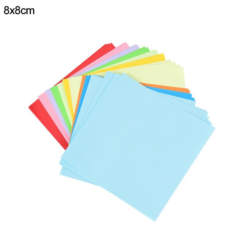 100pcs Square Origami Paper Double Sides Solid Color Folding Paper Multicolor Kids Handmade DIY Scrapbooking Craft Decor